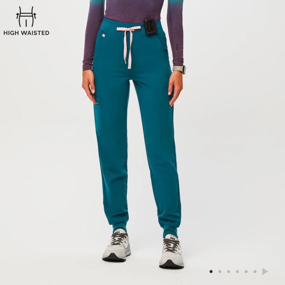 Figs High Waisted Zamora Joggers - Caribbean Blue